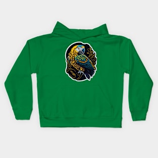 parrot, vintage colors, high detail, Kids Hoodie